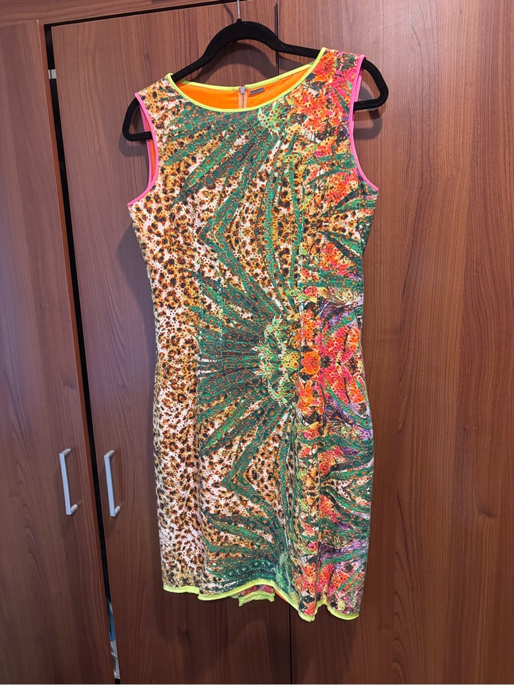 Elie Tahari Green Multi-Print Sleeveless Mini Dress